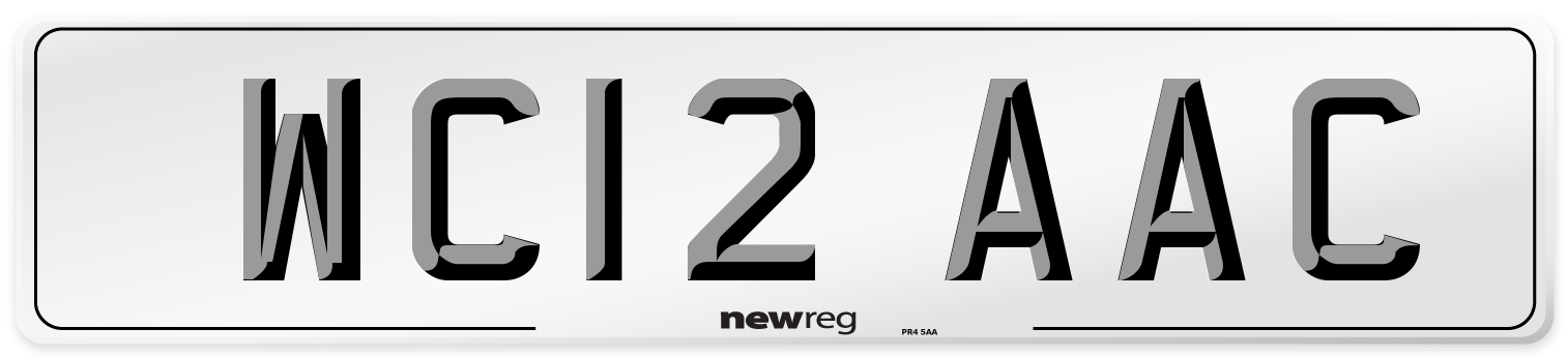 WC12 AAC Number Plate from New Reg